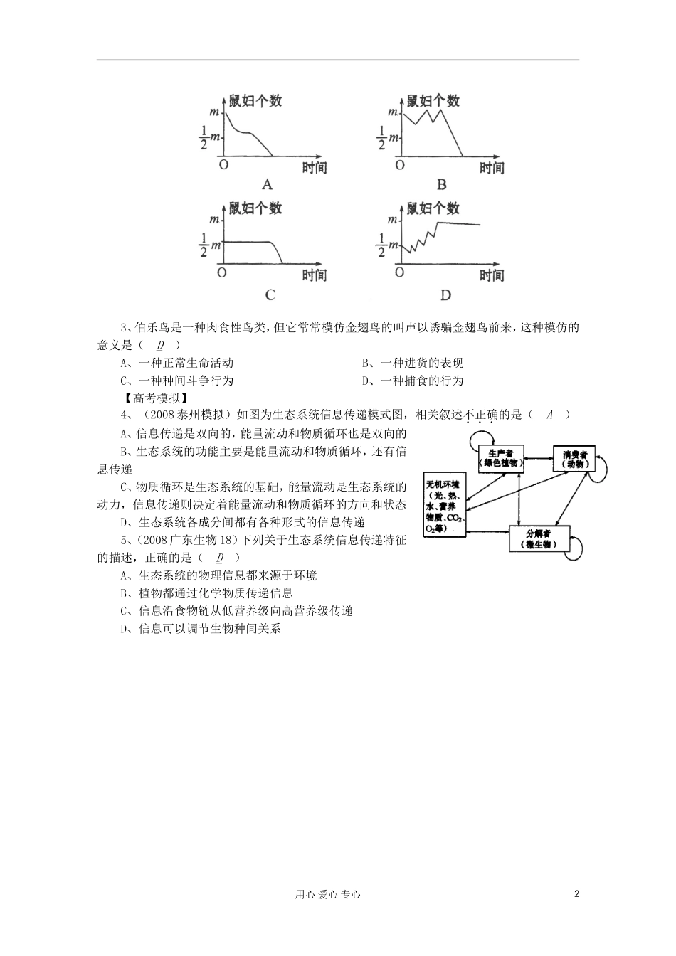 高中生物复习精讲精练-生态系统的信息传递_第2页