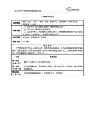 林楚楚个人研修计划