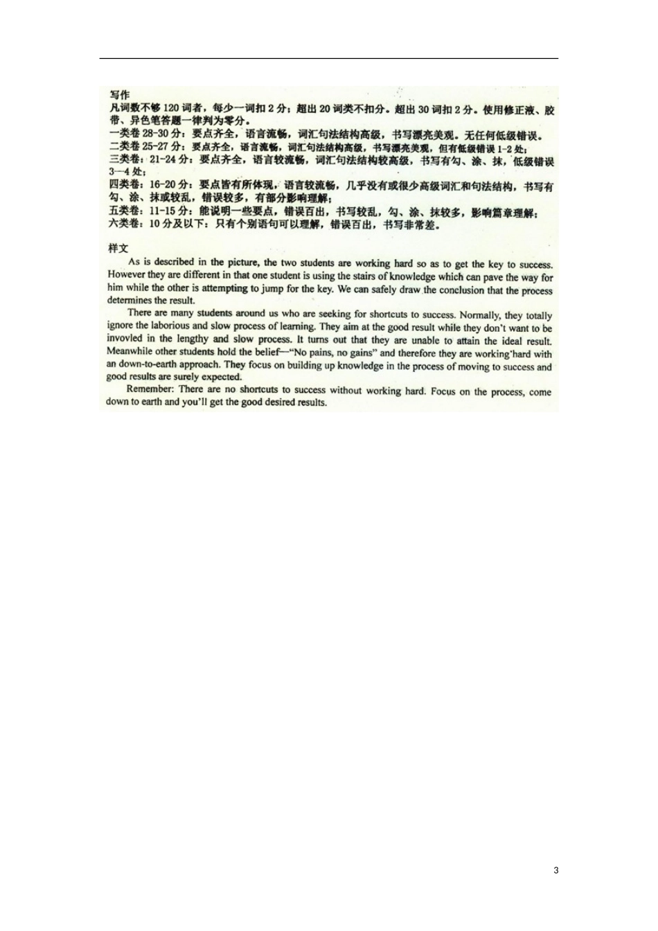 山东省2012年高考英语-书面表达专项训练-阅读表达+写作(17)_第3页