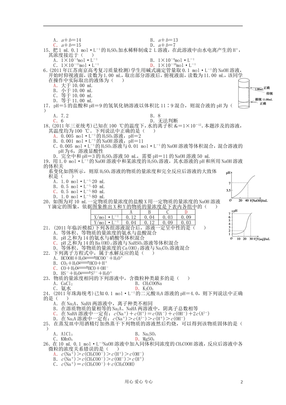安徽省2013届高三化学高考选择题专题练习09_第2页