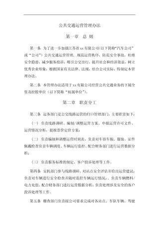 公共交通运营管理办法 