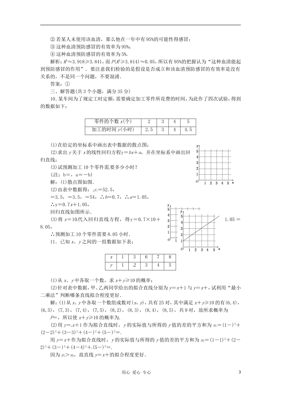 2012高三数学一轮复习课时限时检测-第九单元-统计、统计案例、算法-第3节_第3页