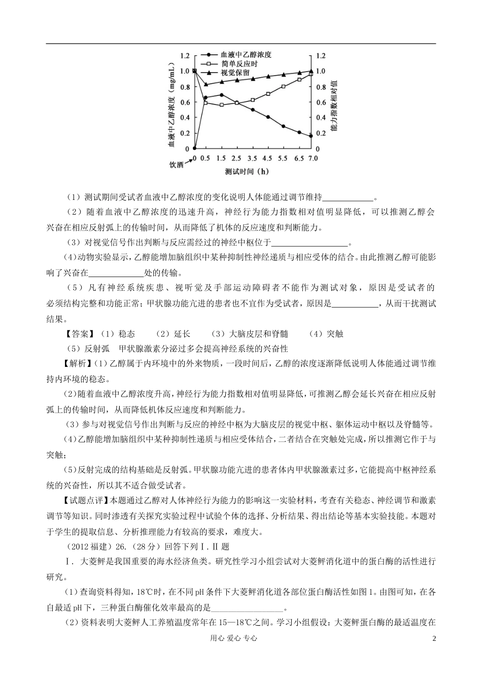 【07-12】6年高考生物真题按知识点分类汇编-脊椎动物激素的调节_第2页