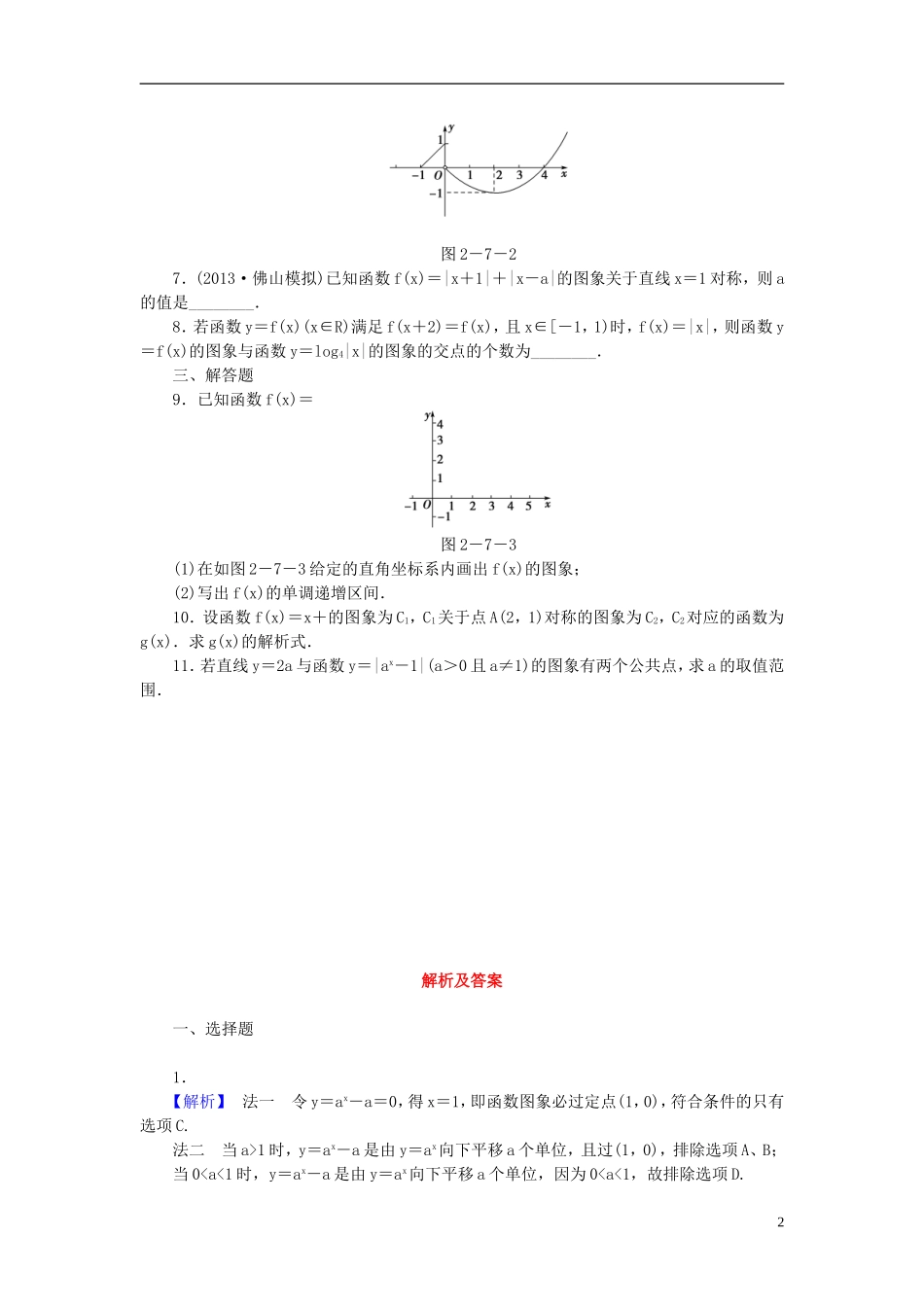 【课堂新坐标】(广东专用)2014高考数学一轮复习-课后作业(十一)文_第2页