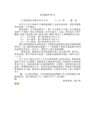 数学小论文：在实践中学习