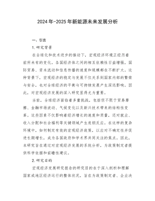 2024年-2025年新能源未来发展分析