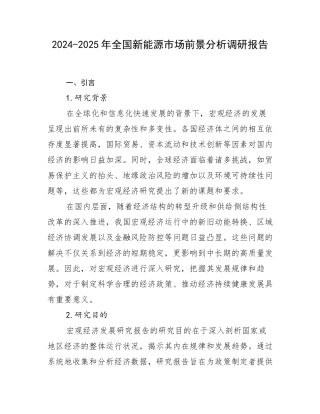 2024-2025年全国新能源市场前景分析调研报告