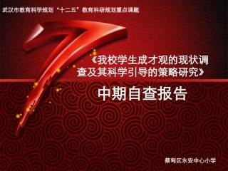 永安中心课题中期报告