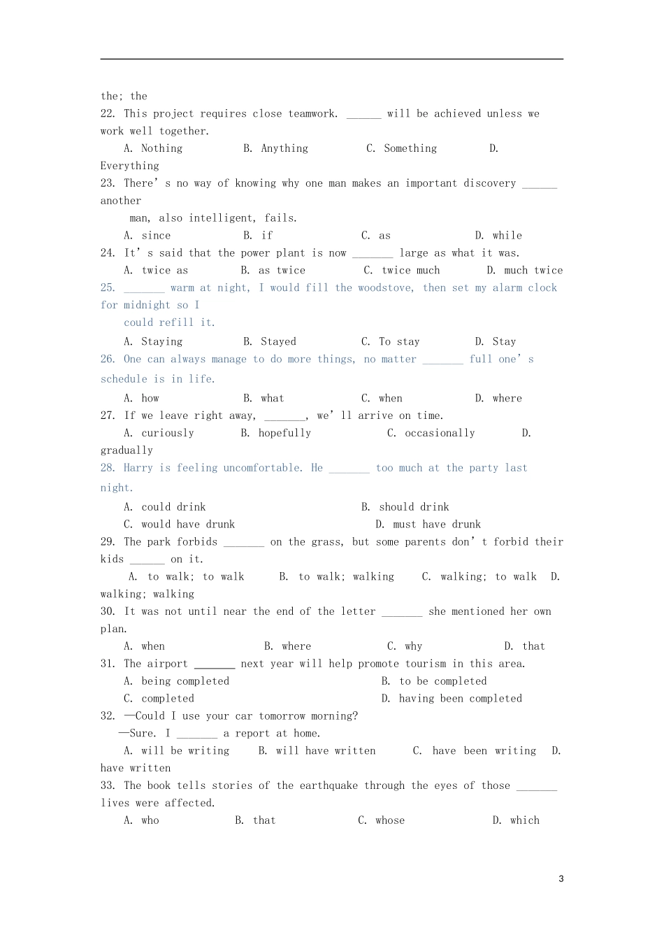 四川省成都七中2013-2014学年高二英语上学期入学考试试题_第3页