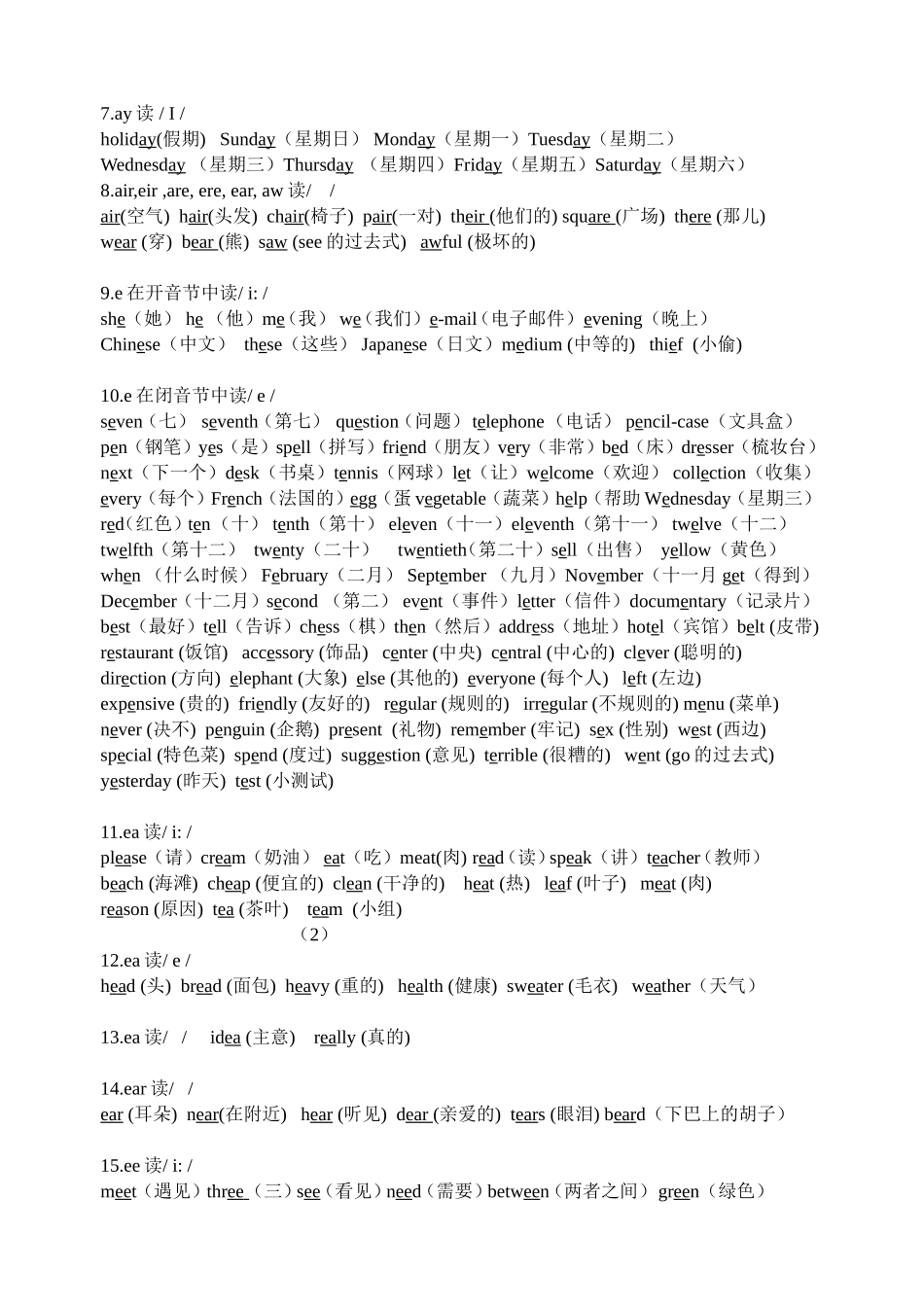 七年级英语全册元音字母及其组合的发音人教版_第2页