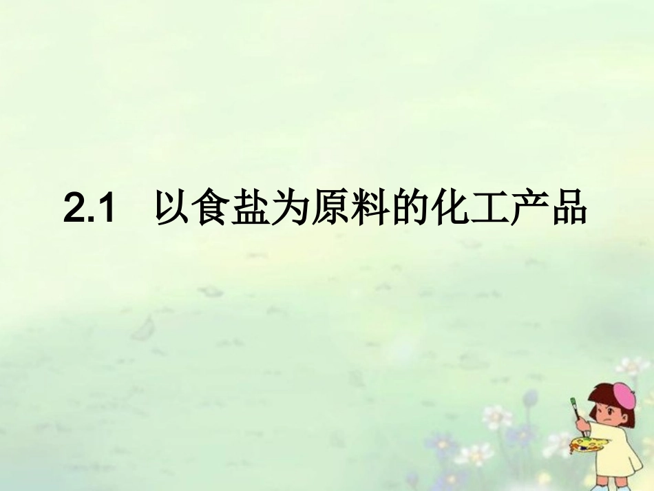 高一化学上册-2.1《以食盐为原料的化工产品》课件1-沪科版_第1页