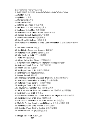 专业术语缩写大全
