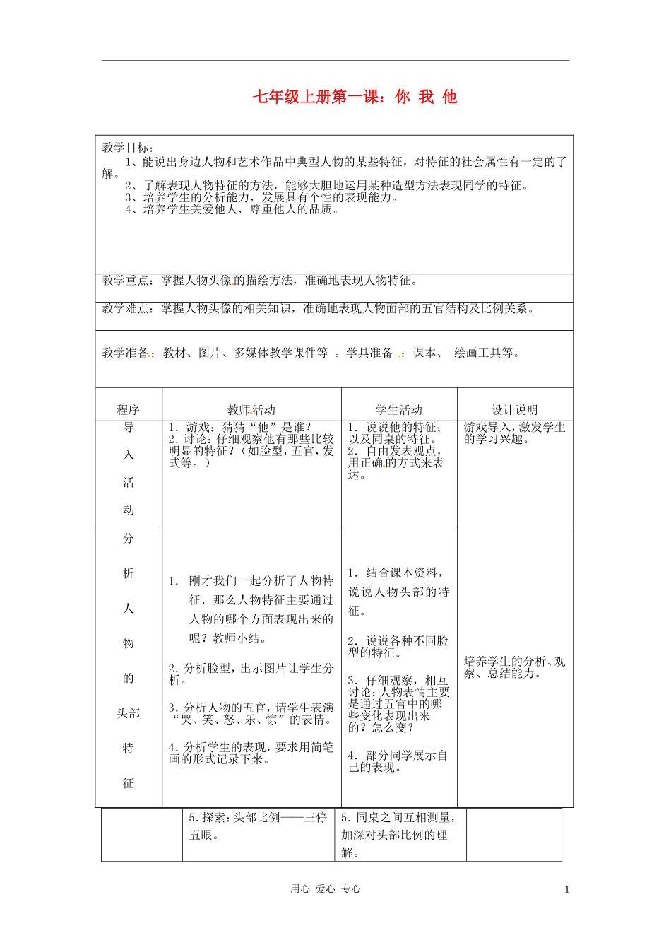 广东省龙门县龙城一中七年级政治-《你-我-他》教案_第1页