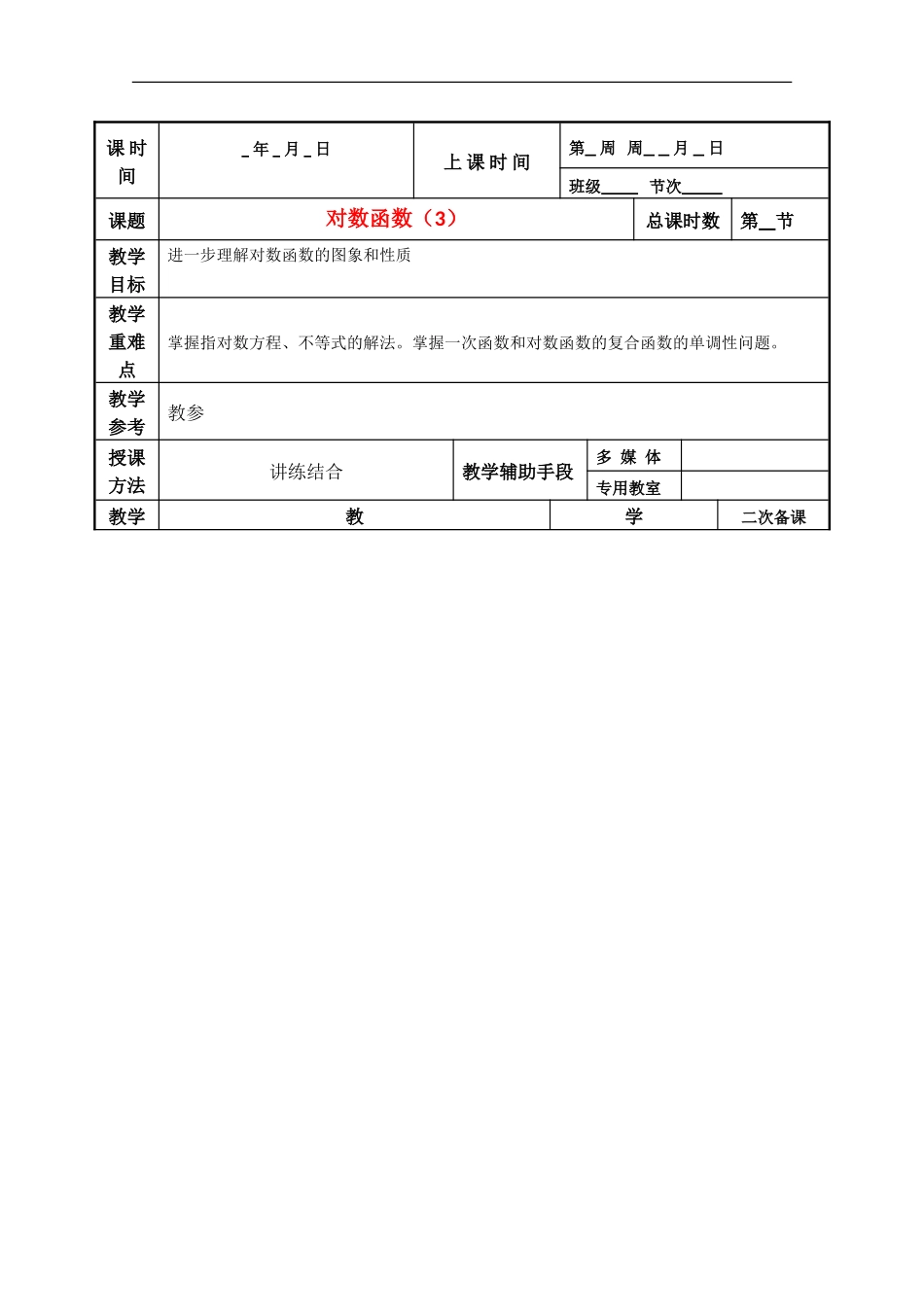 江苏省徐州市贾汪区建平中学高一数学《对数函数》预案3_第1页