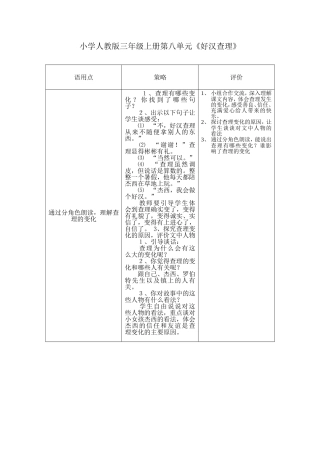 三年级语文第八单元《好汉查理》语用点