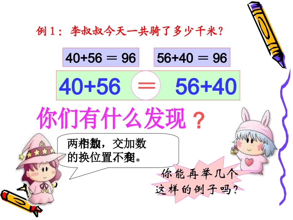 人教2011版小学数学四年级人教版四年级数学下册加法运算定律-第一课时--加法交换律_第3页