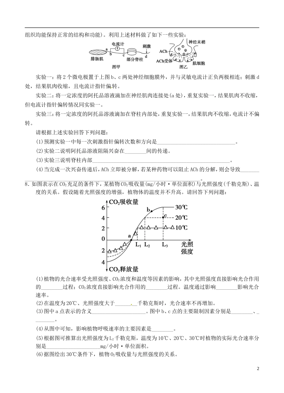 山东省2013届高考生物压轴预测试题26-新人教版_第2页