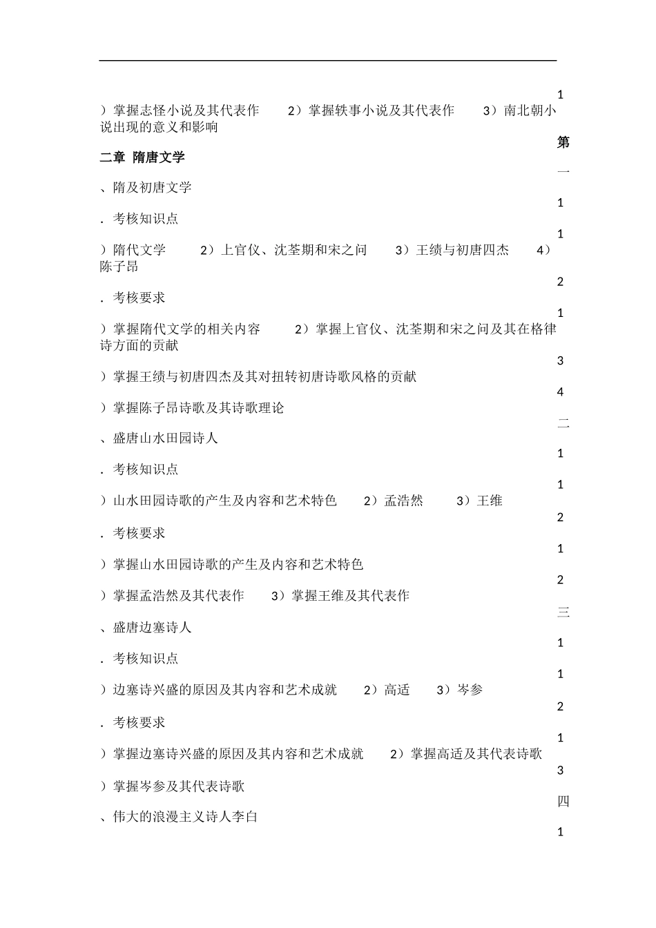 2015年上饶师范学院专升本《中国古代文学》考试大纲_第3页