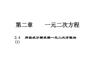 2.4因式分解法