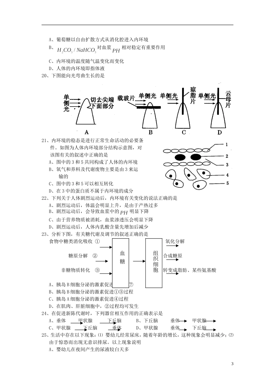 安徽省宿州市2012-2013学年高二生物上学期期中试题(无答案)新人教版_第3页