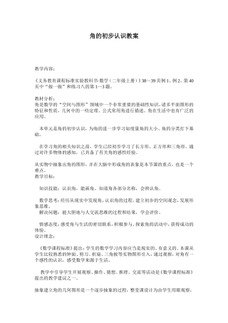 角的初步认识教案