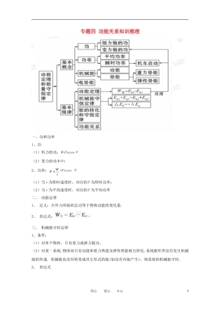 山东省2012届高三物理二轮专题复习-4-功能关系-新人教版
