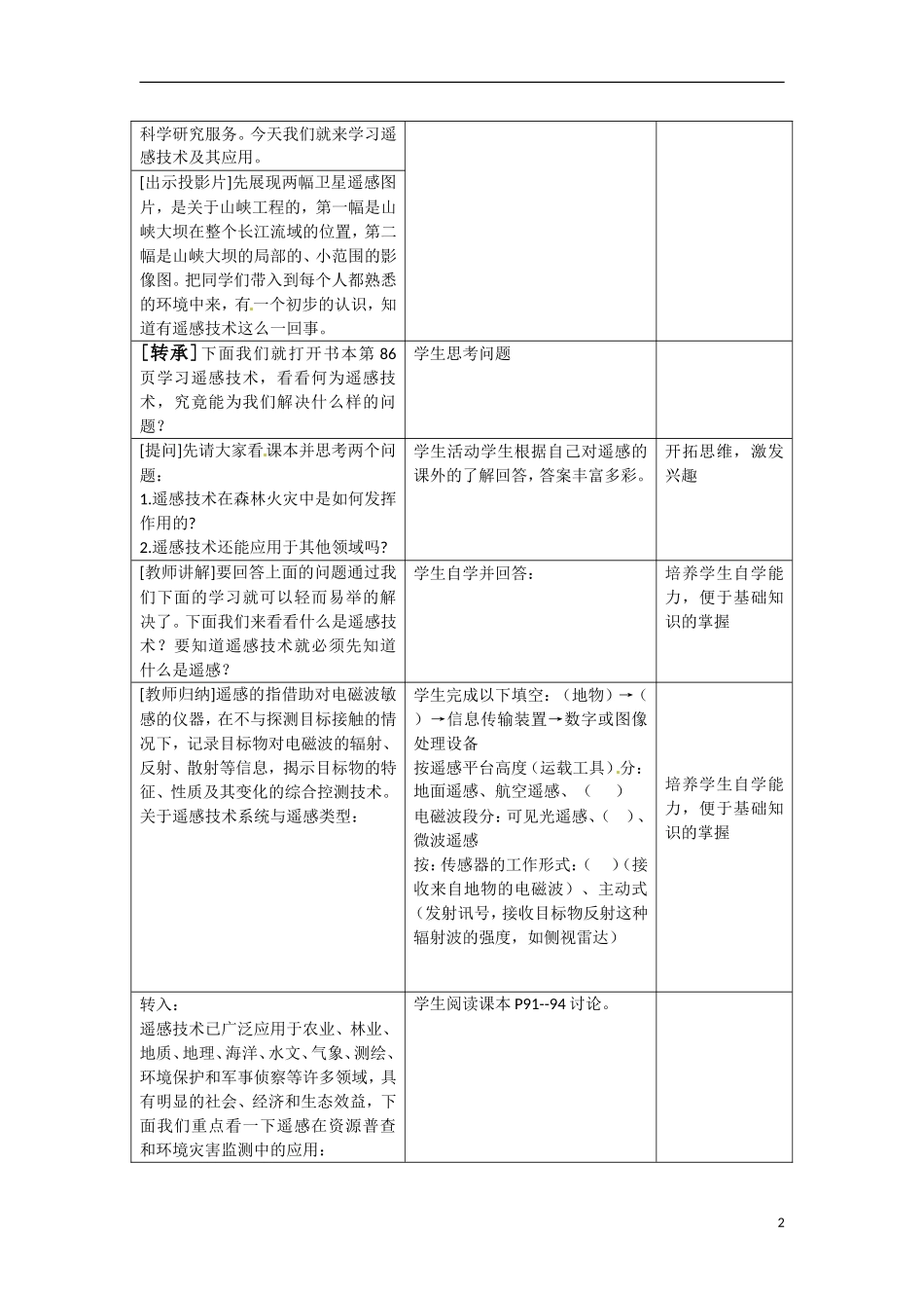 3-2遥感技术的应用-教案_第2页