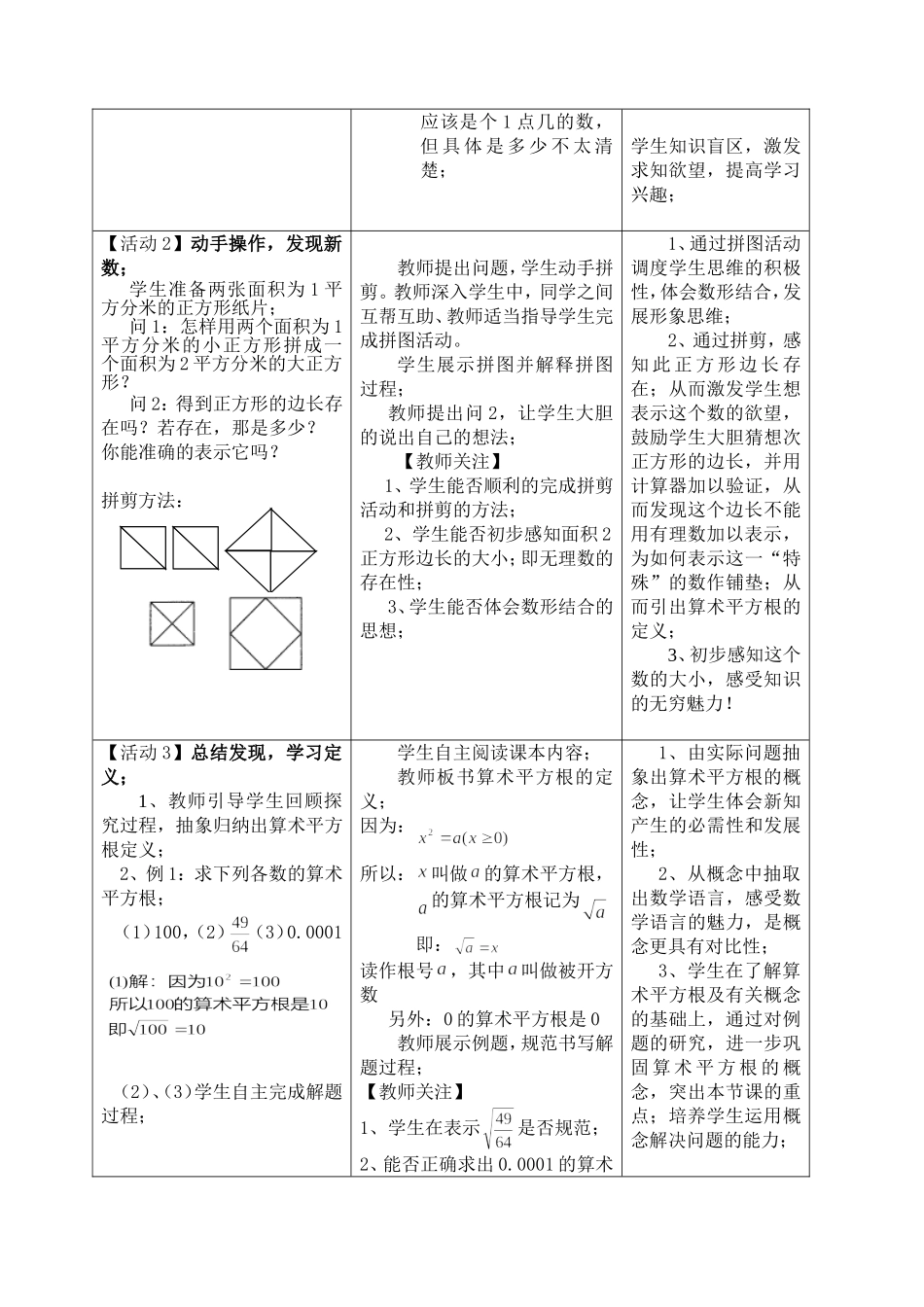 课题：第六章-实数——6.1平方根(1)_第3页
