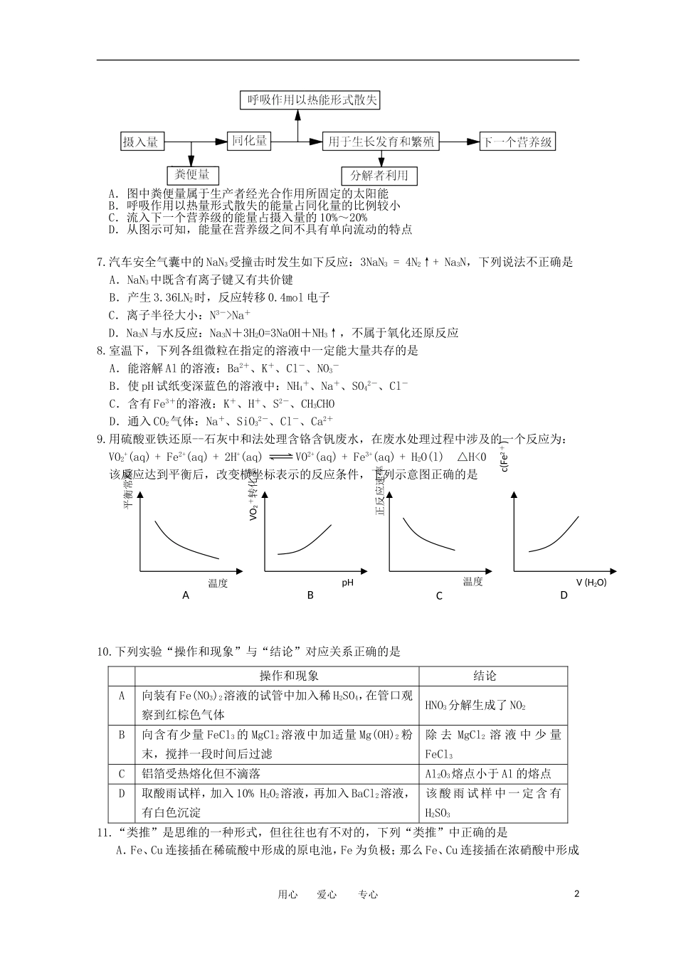安徽省泗县一中2012年高三理综最后一卷(无答案)_第2页