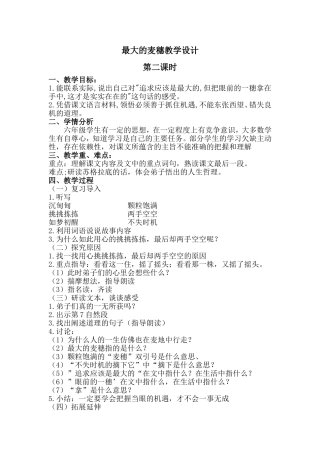 最大的麦穗教学设计