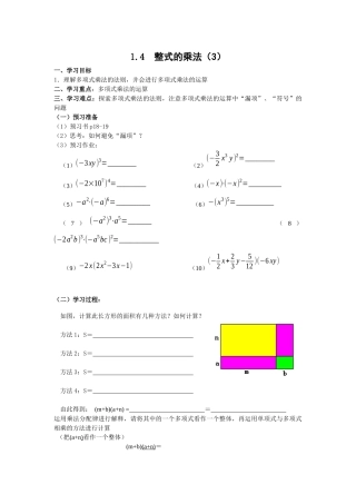1.4--整式的乘法(3)