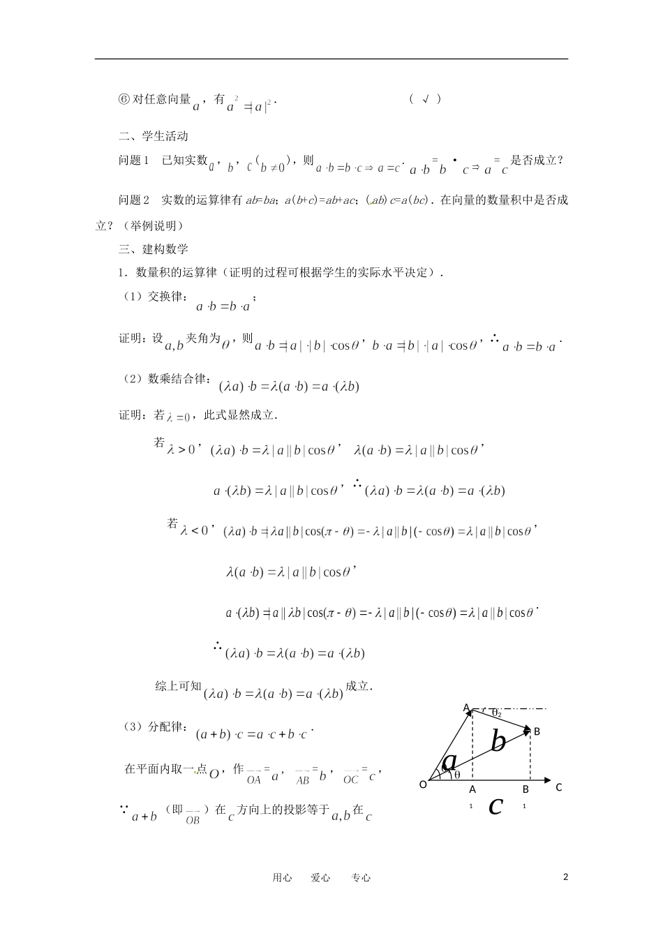 江苏省常州市西夏墅中学高一数学《2.4向量的数量积(2)》学案_第2页