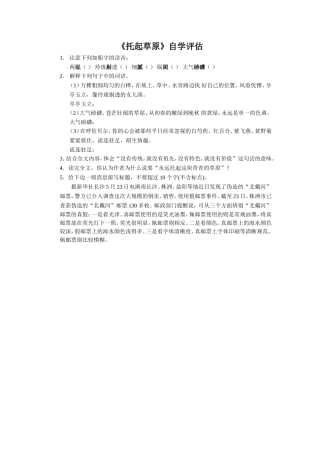 《托起草原》自学评估