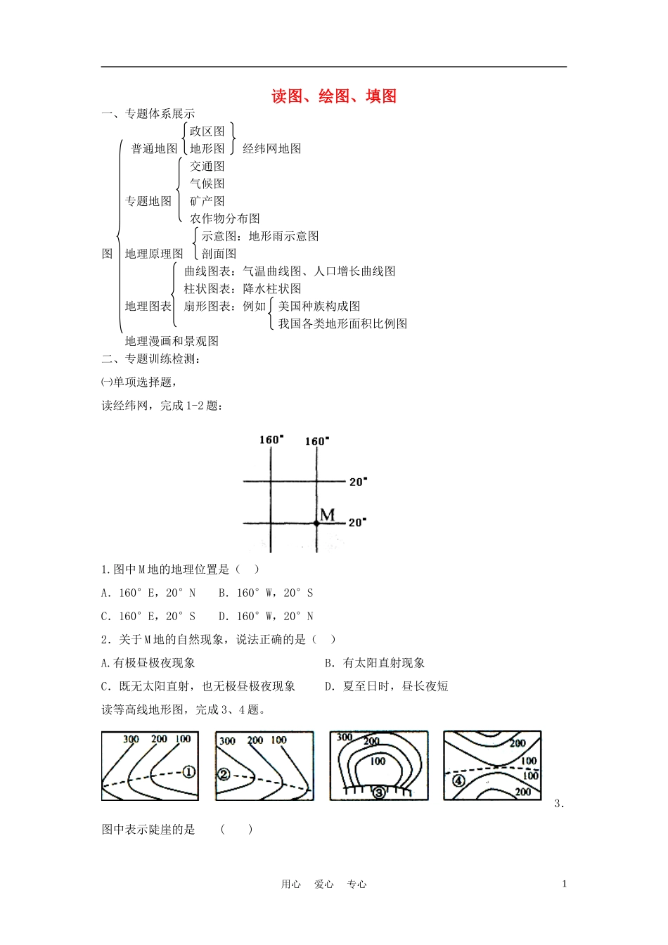 2012年中考地理专题复习-读图、绘图、填图_第1页