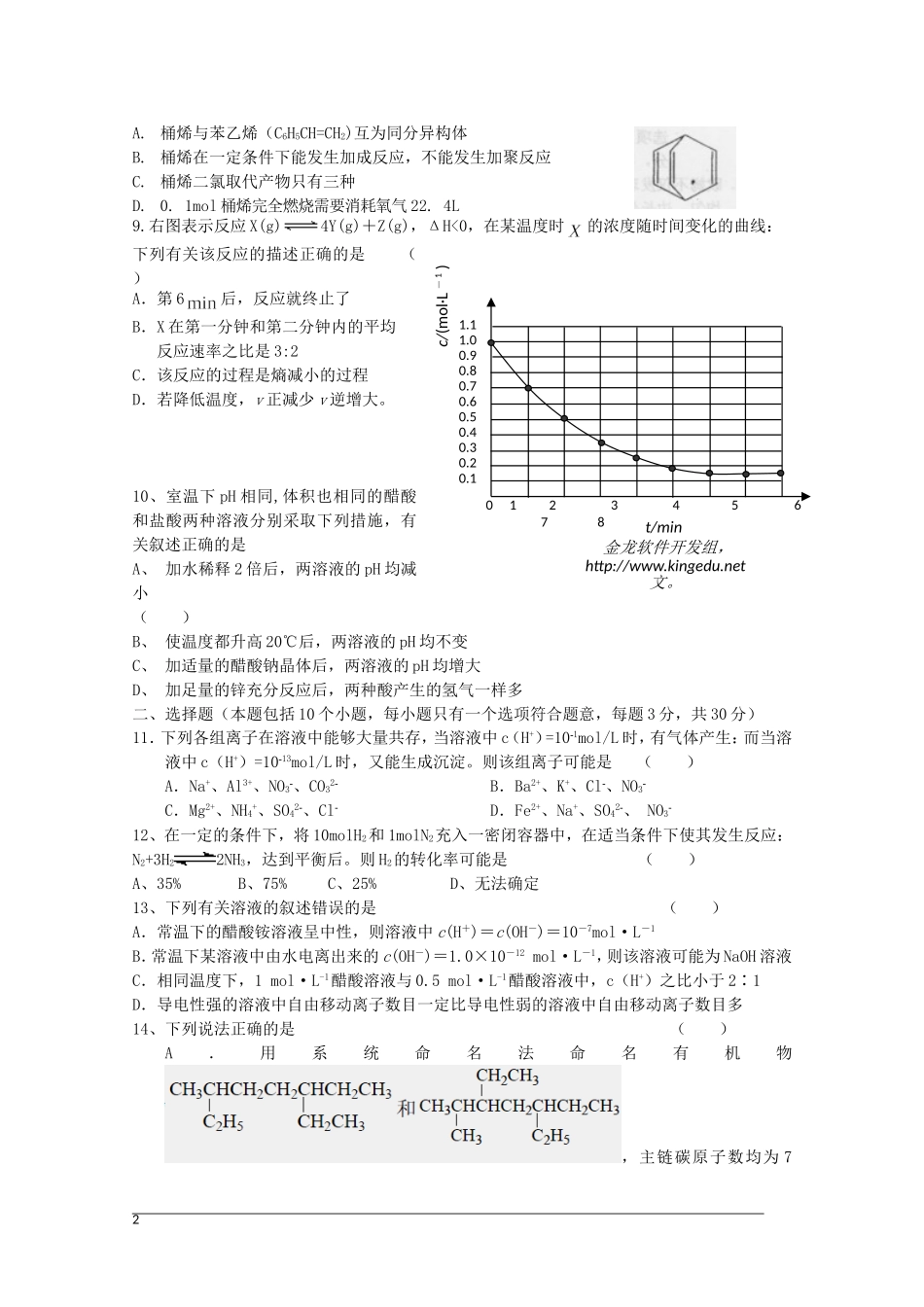 河北省唐山市2011-2012学年高二化学下学期期中试题_第2页