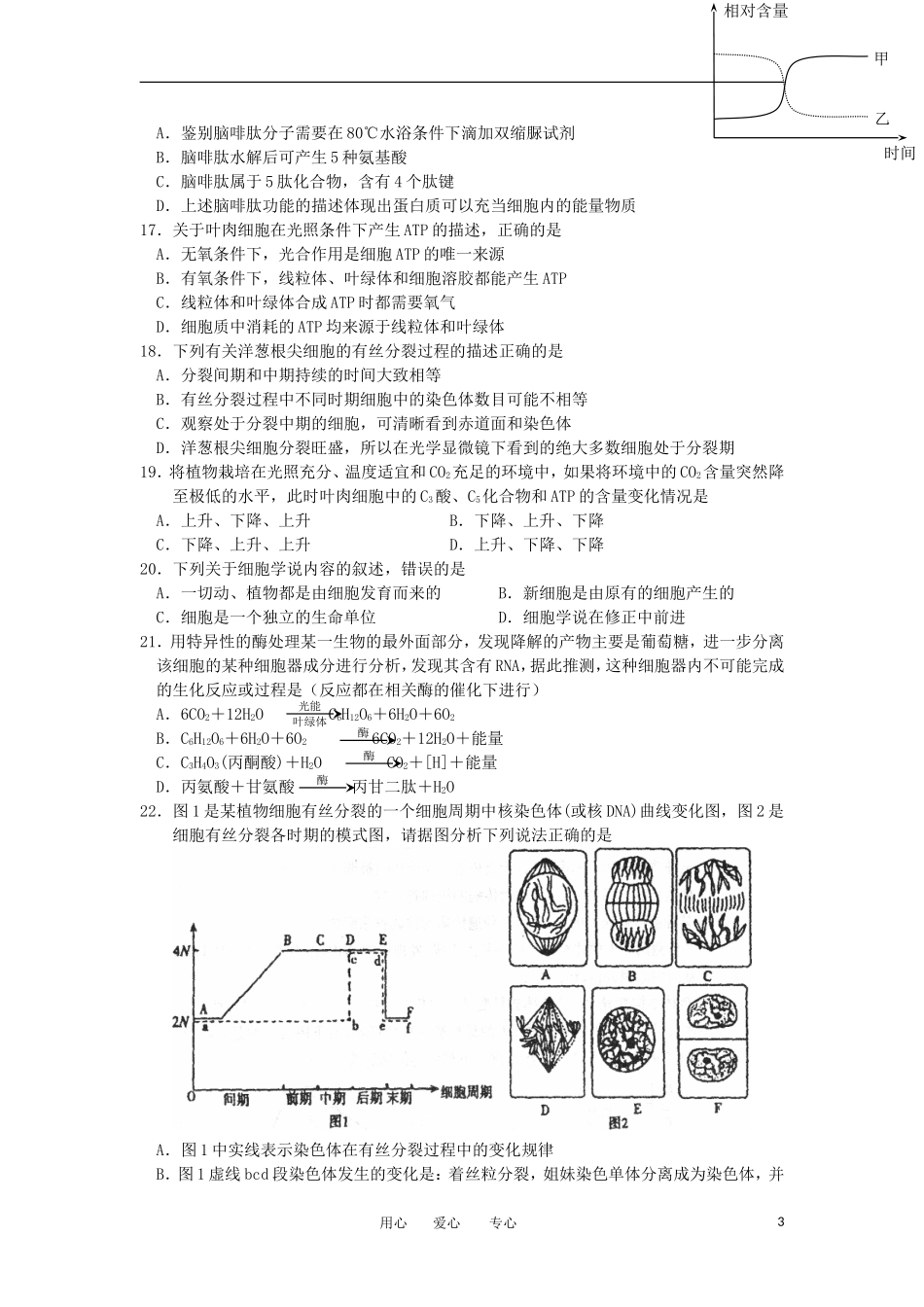 浙江省嘉兴市2012-2013学年高二生物上学期期中试题-理-浙科版_第3页