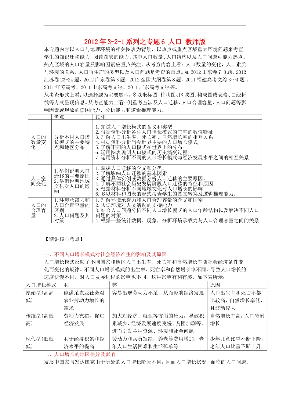 2012版高考地理-3-2-1精品系列-专题6-人口_第1页