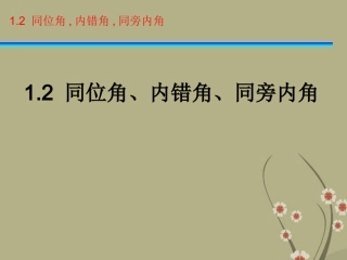 浙江省永嘉县大若岩镇中学七年级数学下册《1.2-同位角、内错角、同旁内角》课件-浙教版