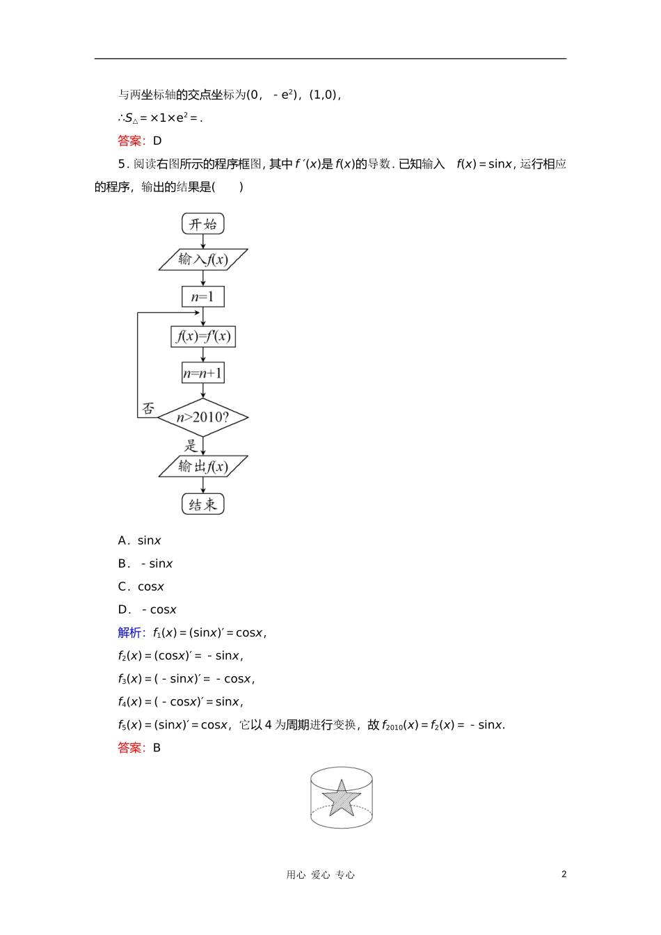2012届高考数学一轮复习-13导数的概念及运算课时作业-文-北师大版_第2页