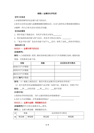 《金属的化学性质》学案2