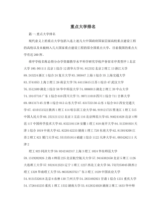 重点大学排名