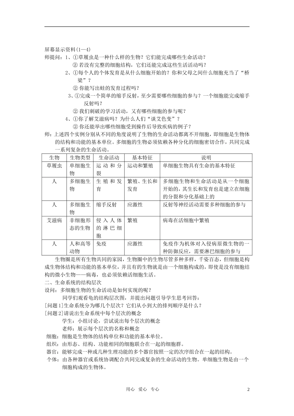 高中生物《从生物圈到细胞》教案20-新人教版必修1_第2页