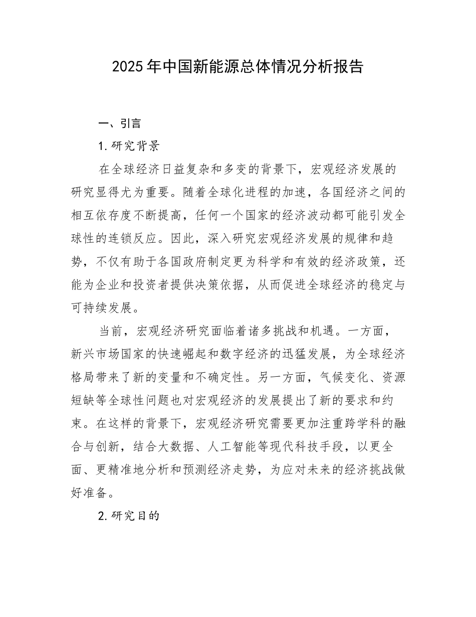 2025年中国新能源总体情况分析报告_第1页