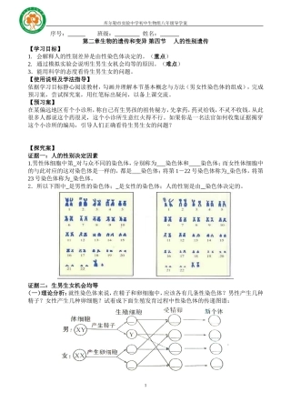第四节人的性别遗传