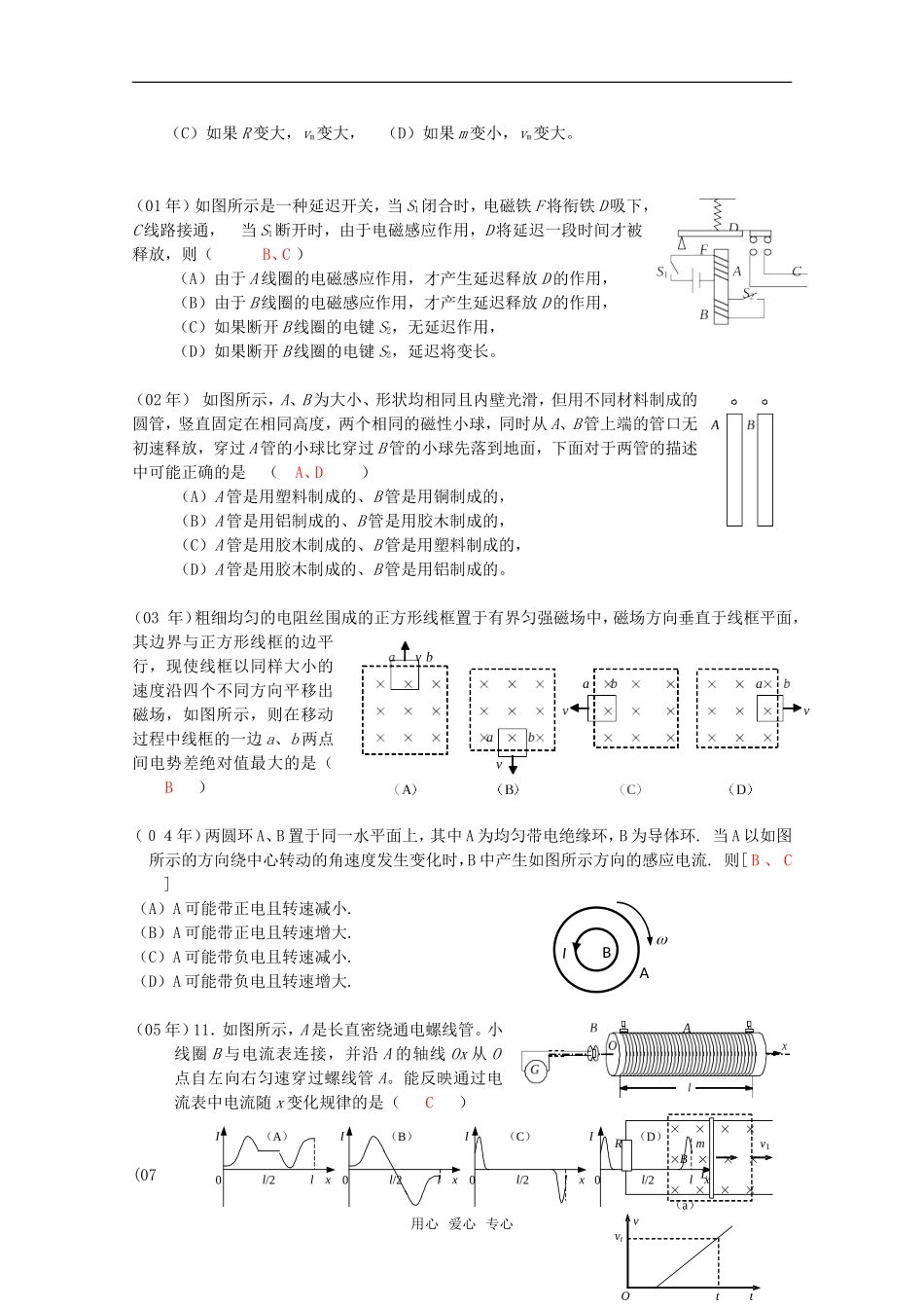 高中物理-第1章《电磁感应》历年高考题综合测试-粤教版选修3-2_第2页
