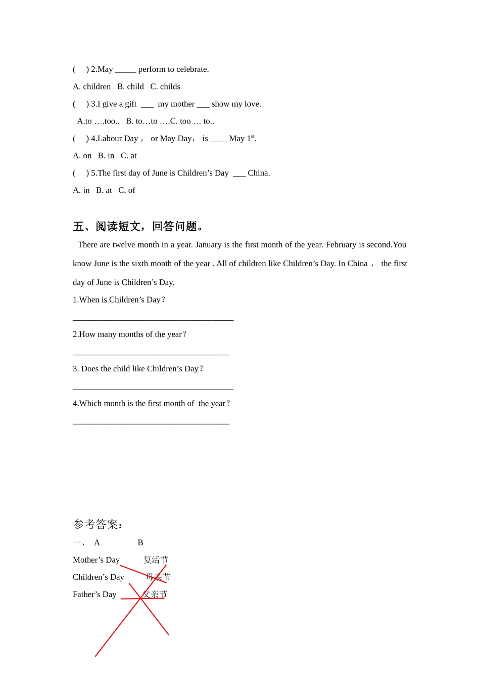 Unit-4-January-is-the-first-month.-Lesson-23-同步练习3_第2页