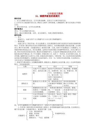 七年级语文上册《福楼拜家的星期天》教案人教版