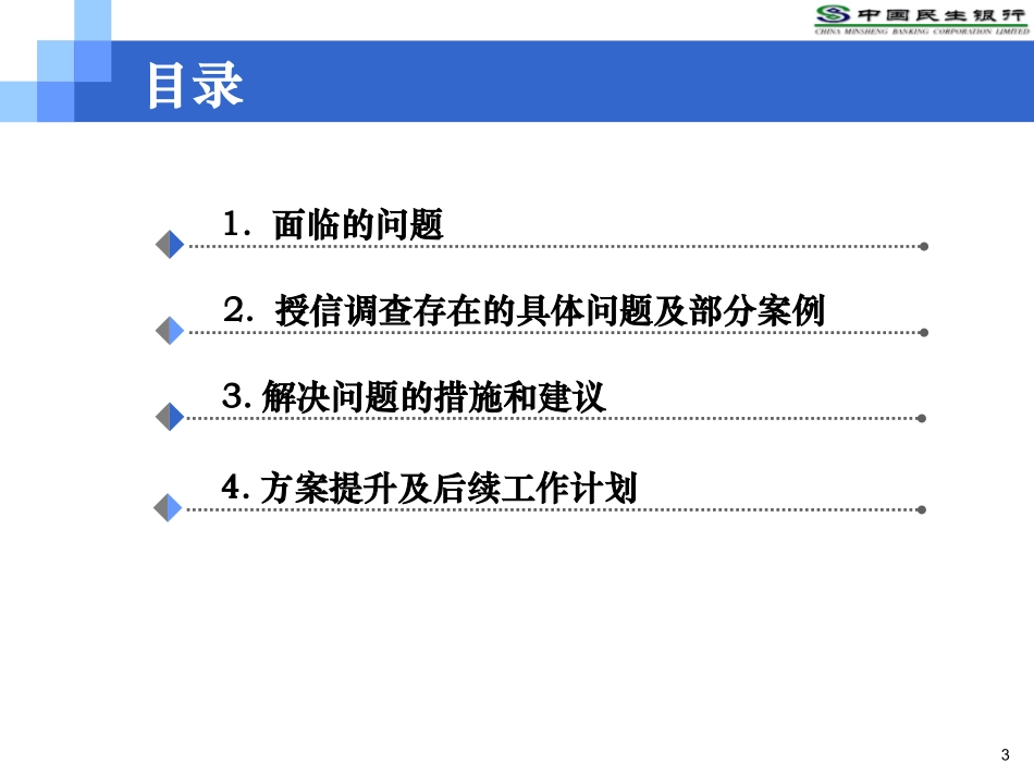 银行对公司业务授信调查存在的问题及调查制度改革建议报告(培训版)_第3页