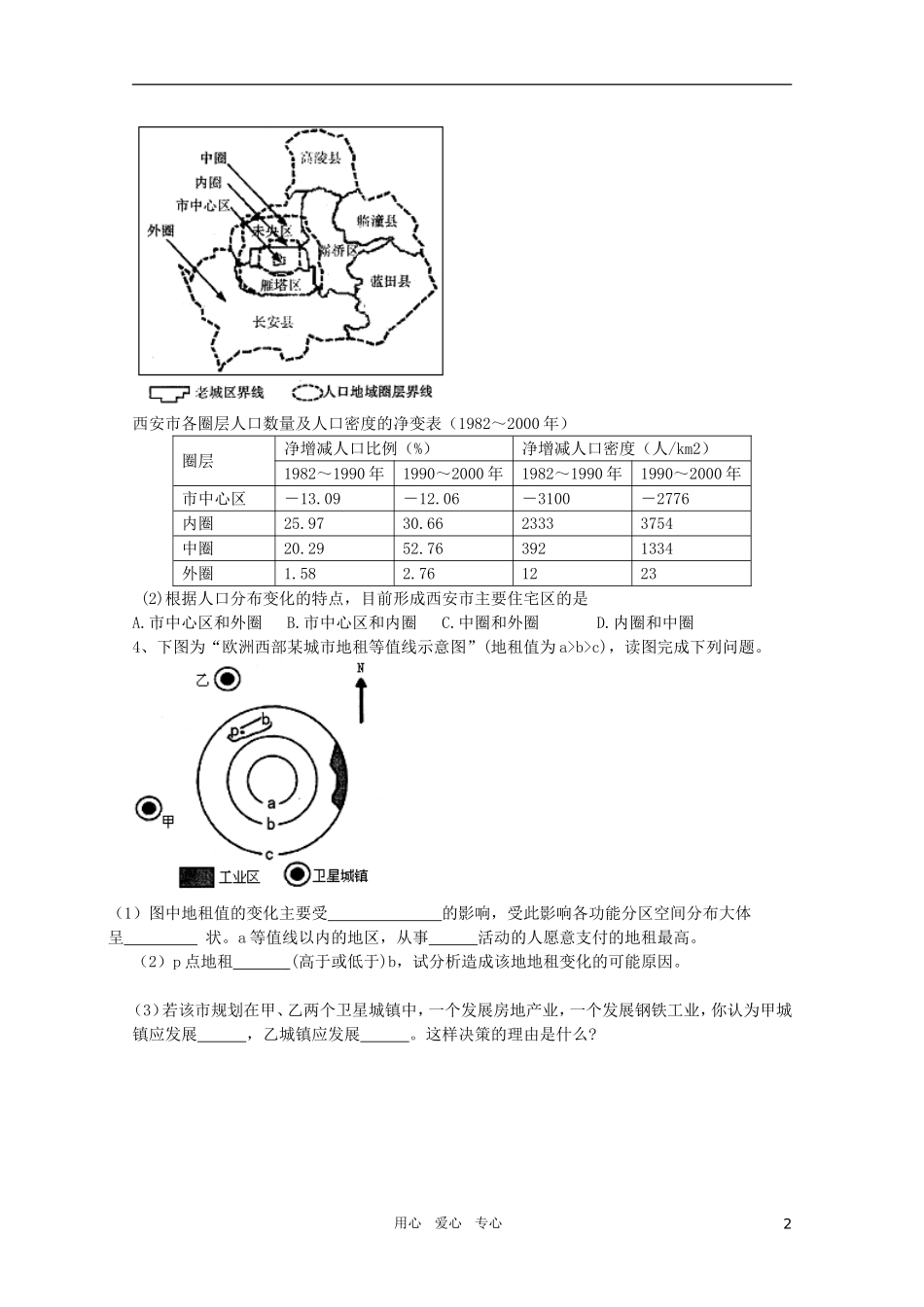 江苏省常州新桥中学高中地理-小专题23-城市-课后练习-鲁教版必修2_第2页