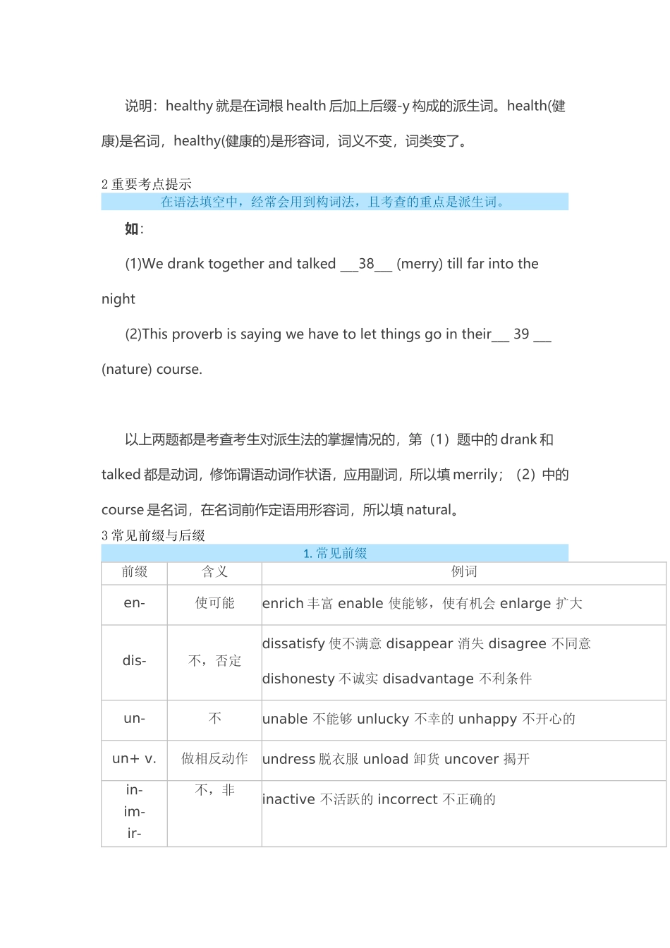 英语构词法对语法填空的解题帮助_第2页